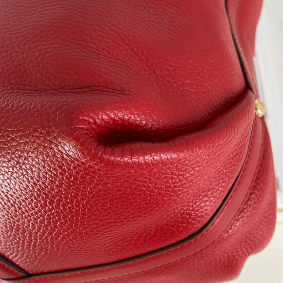 MICHAEL KORS, RED PEBBLED LEATHER XL EVERYDAY SHOULDER BAG - Picture 9 of 16
